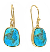 Turquoise and Gold Dangle Earrings