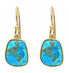 Turquoise and Gold Dangle Earrings