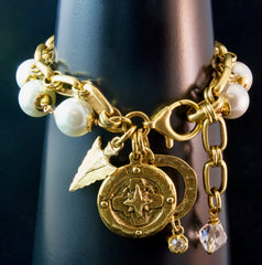 The Gold Compass & Arrow Charm Bracelet