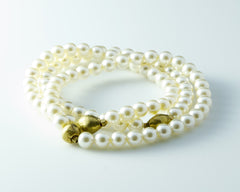 Pearl Bracelet, Gold and Pearl Bracelet, Minimalist Bracelet, Stacking Bracelets, Bridal Bracelet Set, Ivory
