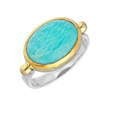 925 Sterling Silver Amazonite Solitaire Rings