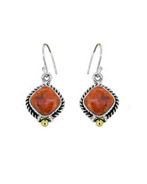 Artisan Handmade Sterling Silver Orange Mohave Turquoise Gemstone Earrings