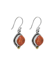 Artisan Handmade Sterling Silver Orange Mohave Turquoise Gemstone Earrings