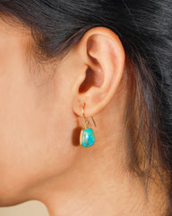 Turquoise and Gold Dangle Earrings