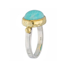 925 Sterling Silver Amazonite Solitaire Rings