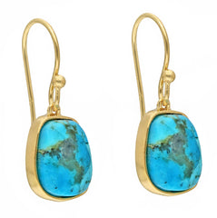 Turquoise and Gold Dangle Earrings