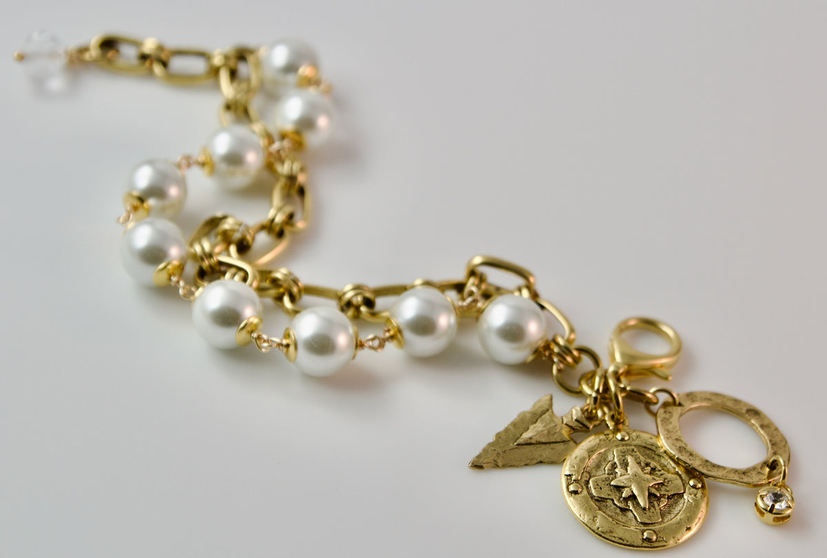 The Gold Compass & Arrow Charm Bracelet