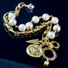 The Gold Compass & Arrow Charm Bracelet