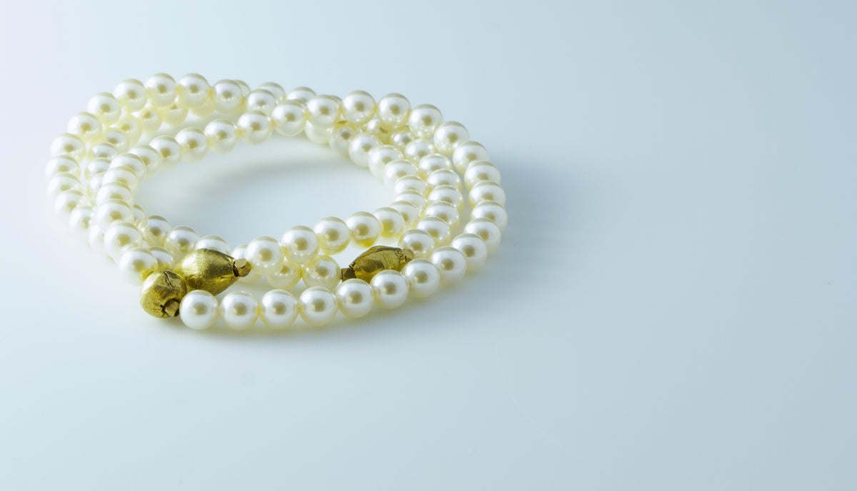 Pearl Bracelet, Gold and Pearl Bracelet, Minimalist Bracelet, Stacking Bracelets, Bridal Bracelet Set, Ivory