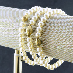Pearl Bracelet, Gold and Pearl Bracelet, Minimalist Bracelet, Stacking Bracelets, Bridal Bracelet Set, Ivory
