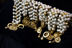 Grace Kelly, Rear Window Bracelet, Charm Bracelet, Pearl Jewelry, Gold and Pearl Statement Bracelet, Gold Charm, Mother's Day Gift