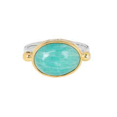 925 Sterling Silver Amazonite Solitaire Rings